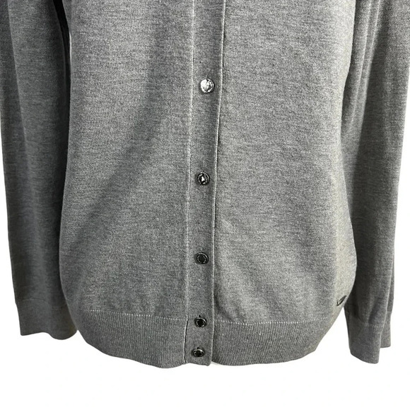Calvin Klein Gray Button Up Cardigan Sweater Small Long Sleeve Knit Office Work - Picture 6 of 9